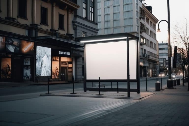 blank mockup billboard on a city street